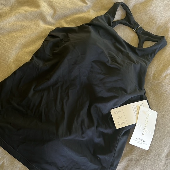 NWT-Athleta Black Maldives Bra Cup Tankini, Size 38B/C - Picture 10 of 10